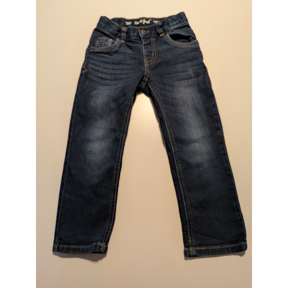 Cat & Jack Girls 4T Straight Jeans Dark Wash Stretch Denim Pull On